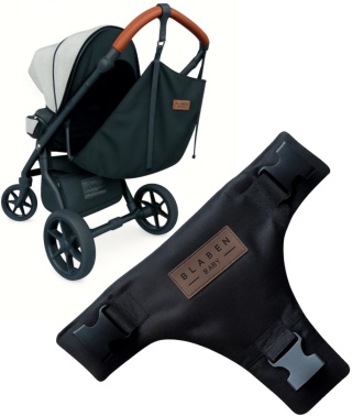 Hamak do wózka dziecięcego z pasami bezpieczeństwa Black